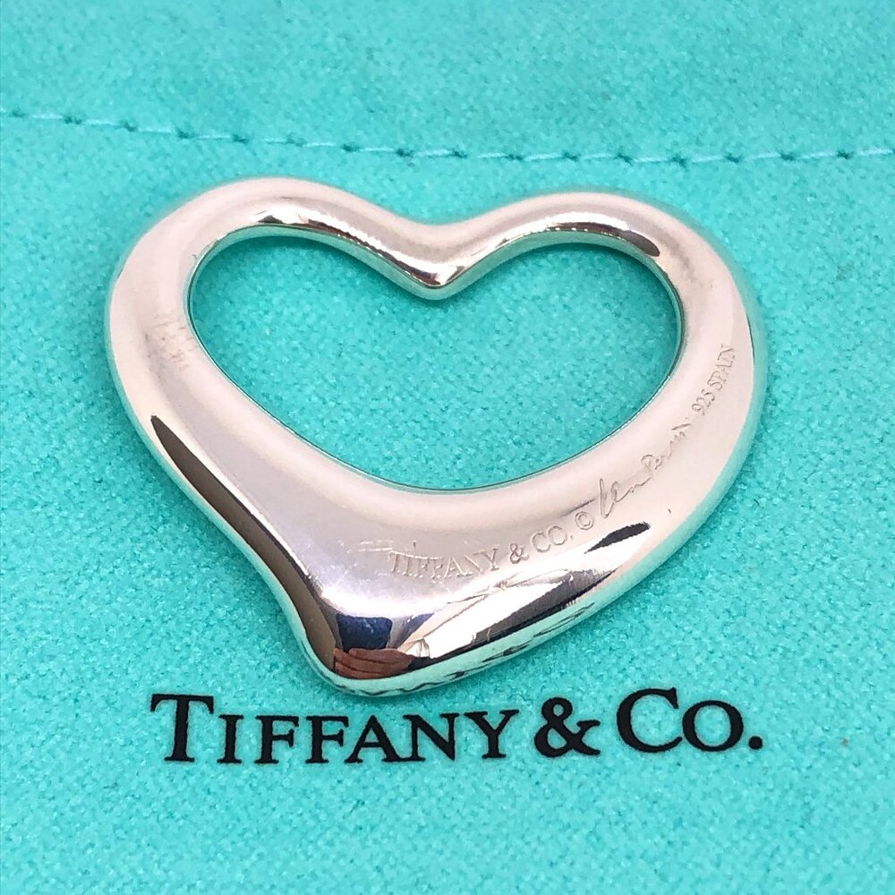 Tiffany & Co. Sterling Silver Elsa Peretti Extra Large Open Heart Love Pendant